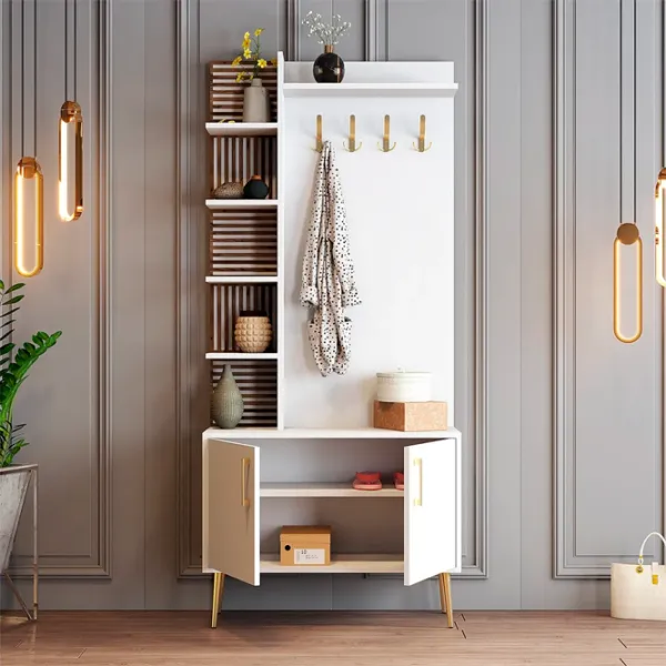 Dulap pentru antreu Trendy Sala Stand Viyana D PAL / White Gold photo 3
