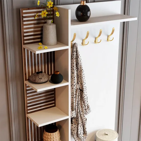 Dulap pentru antreu Trendy Sala Stand Viyana D PAL / White Gold photo 5
