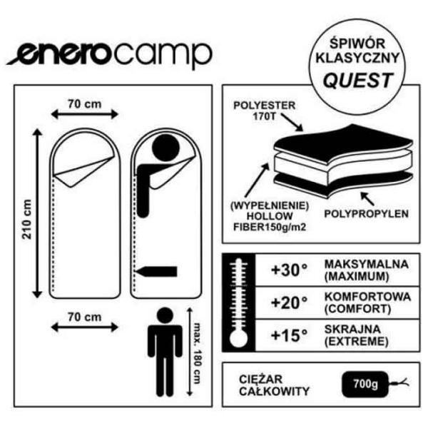 Спальный мешок Enero Camp Quest Полиэстер / Зеленый Grey photo 3