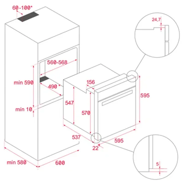 Cuptor încorporabil Teka HLB 84-V 3215 W/ Black photo 11