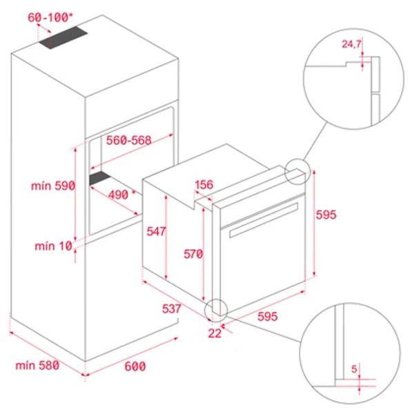 Cuptor încorporabil Teka HLB 84-V 3215 W/ Black photo 11