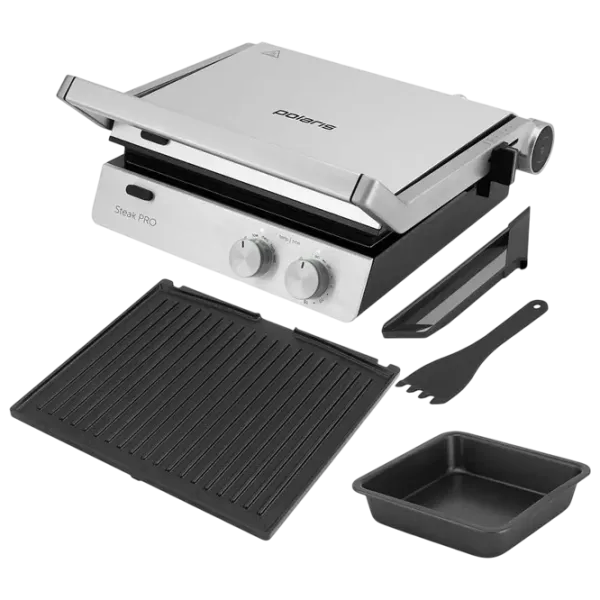 Grill electric Polaris PGP 2803 Contact / 2000 W / Black Inox photo 6