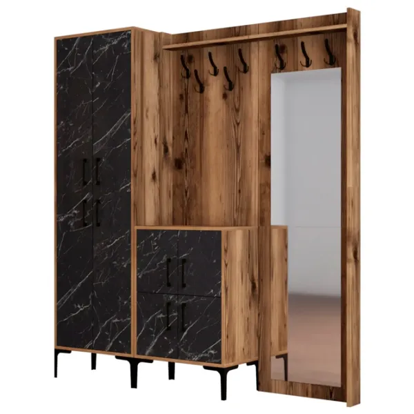 Dulap pentru antreu Trendy Sala Stand Berlin ABC PAL / Black Marble photo 1