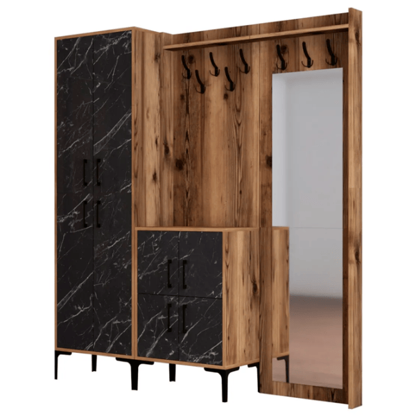 Dulap pentru antreu Trendy Sala Stand Berlin ABC PAL / Black Marble photo 1