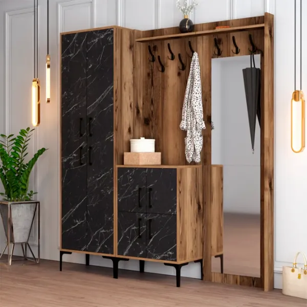 Dulap pentru antreu Trendy Sala Stand Berlin ABC PAL / Black Marble photo 3