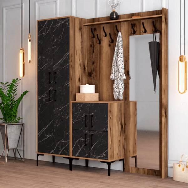 Dulap pentru antreu Trendy Sala Stand Berlin ABC PAL / Black Marble photo 3