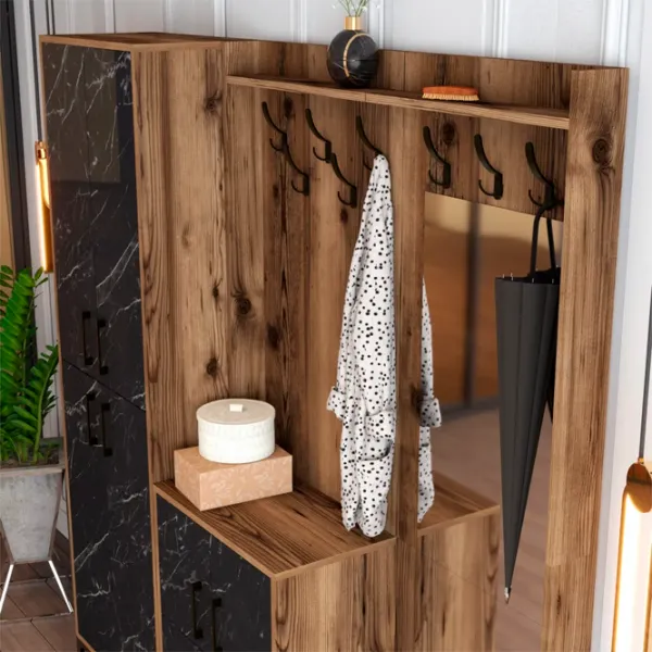 Dulap pentru antreu Trendy Sala Stand Berlin ABC PAL / Black Marble photo 5