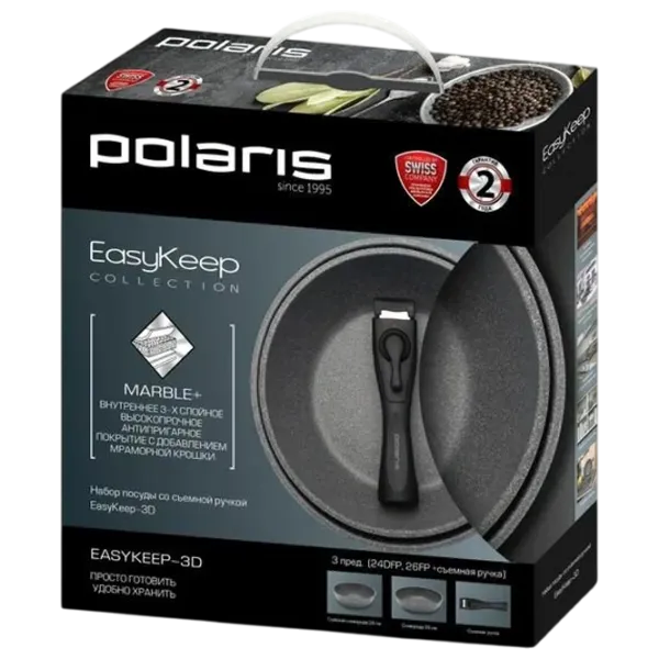Набор сковородок Polaris EasyKeep 3D Универсальная / 24 см / Серый photo 11
