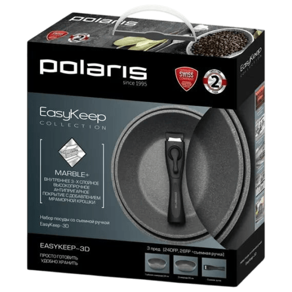 Набор сковородок Polaris EasyKeep 3D Универсальная / 24 см / Серый photo 11