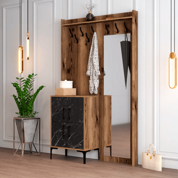 Dulap pentru antreu Trendy Sala Stand Berlin BC PAL / Black Marble photo 3