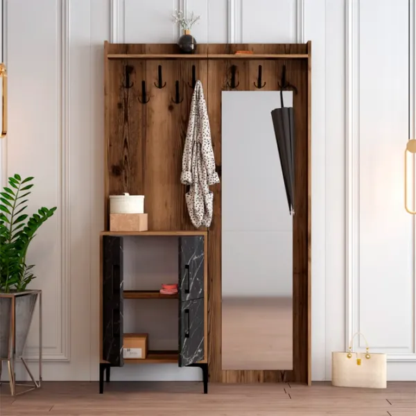 Dulap pentru antreu Trendy Sala Stand Berlin BC PAL / Black Marble photo 4