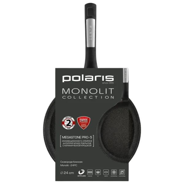 Сковорода Polaris Monolit 24PC Для блинов / 24 см / Черный photo 6