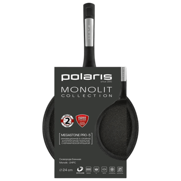 Сковорода Polaris Monolit 24PC Для блинов / 24 см / Черный photo 6