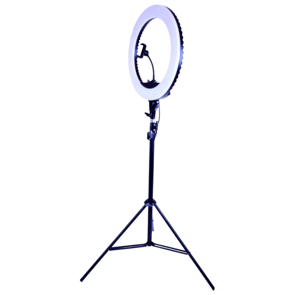 Штатив с круглой лампой Selfie Ring Light HQ-18RGB 450 мм Черный photo 1
