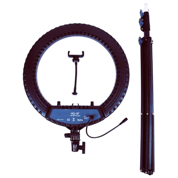 Штатив с круглой лампой Selfie Ring Light HQ-18RGB 450 мм Черный photo 3