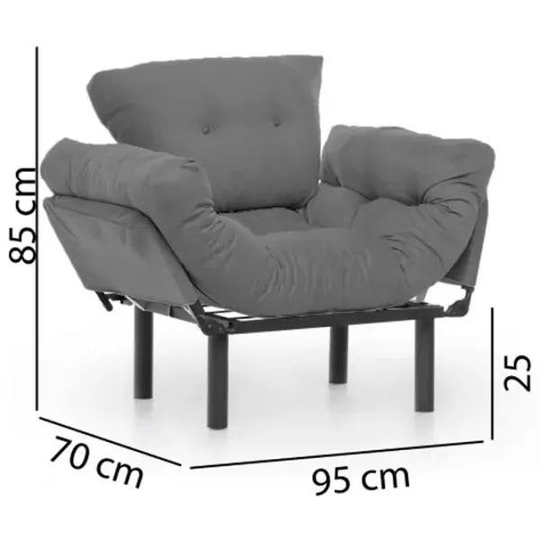 Fotoliu Trendy Nitta Single Black Gray photo 10