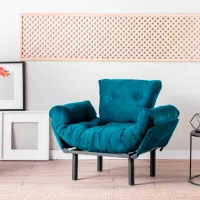 Fotoliu Trendy Nitta Single Black Turquoise photo 2
