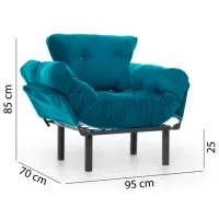 Fotoliu Trendy Nitta Single Black Turquoise photo 9