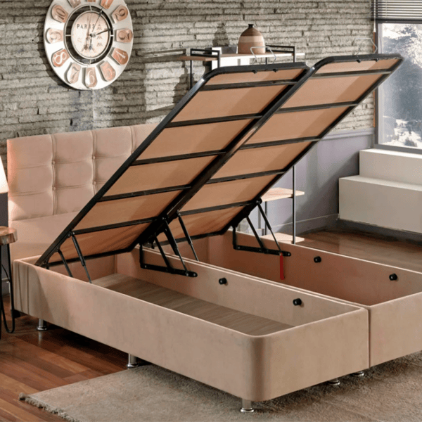 Pat Trendy Ela Double 180 x 200 cm / Oțel / Light Brown photo 2