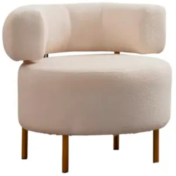 Fotoliu Trendy River Round Brown White photo 2