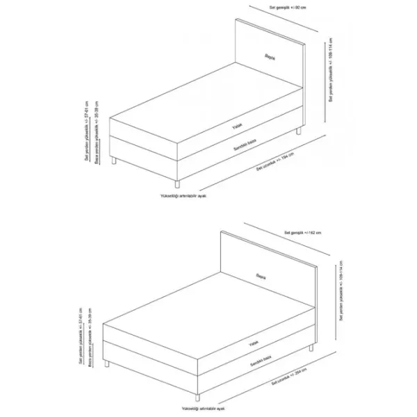 Кровать Trendy Safir 160 x 200 см / ДСП меламин / Коричневый photo 5