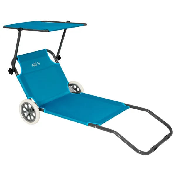 Șezlong Nils LOUNGER Oțel / Poliester / Blue Gray photo 1