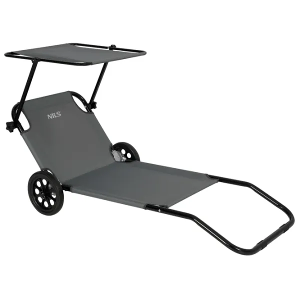 Șezlong Nils LOUNGER Oțel / Poliester / Gray Black photo 1