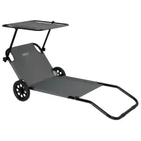 Șezlong Nils LOUNGER Oțel / Poliester / Gray Black