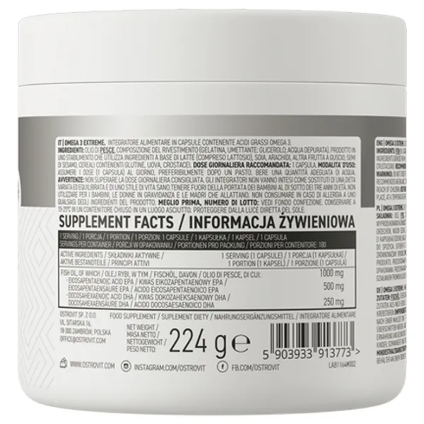 Antioxidanți OstroVit Omega 3 Extreme () Numărul de capsule: 120 photo 2