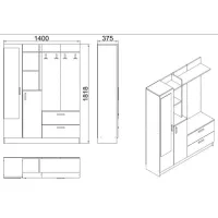 Dulap pentru antreu Trendy Sala Stand DD5 PAL melaminat / White photo 6
