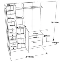 Dulap pentru antreu Trendy Sala Stand DD5 PAL melaminat / White photo 6