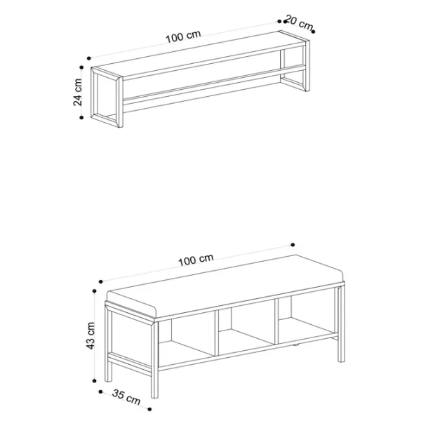 Set pentru antreu Trendy Sala Stand Shana PAL melaminat / Oak photo 4