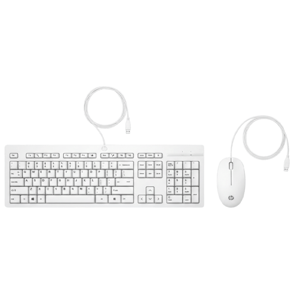 Tastatura & Mouse HP 225 Kit Cu fir / White photo 1