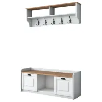 Set pentru antreu Trendy Sala Stand P2 PAL melaminat / White