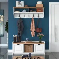 Set pentru antreu Trendy Sala Stand P2 PAL melaminat / White photo 2