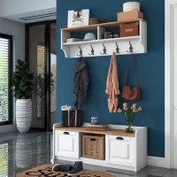 Set pentru antreu Trendy Sala Stand P2 PAL melaminat / White photo 3