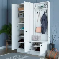 Dulap pentru antreu Trendy Sala Stand M11 PAL melaminat / White photo 6