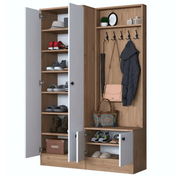 Dulap pentru antreu Trendy Sala Stand P6 - M11 PAL melaminat / White photo 4