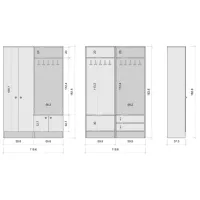 Dulap pentru antreu Trendy Sala Stand M5 PAL melaminat / White photo 6