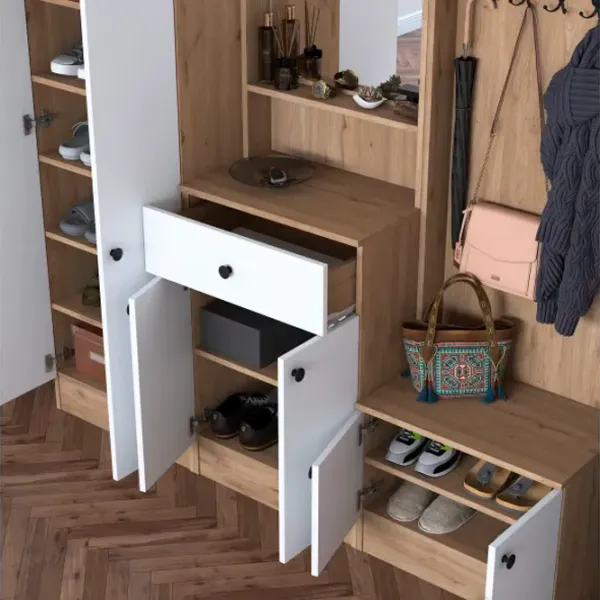 Dulap pentru antreu Trendy Sala Stand P6 - M2 PAL melaminat / White photo 7