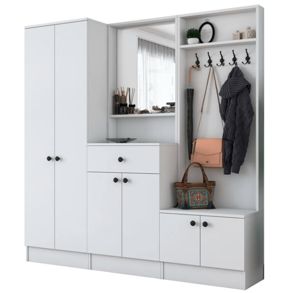 Dulap pentru antreu Trendy Sala Stand M3 PAL melaminat / White photo 2
