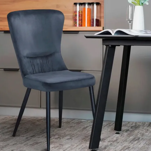 Кухонный стул Fabrik Home Mia Велюр/ Серый Черный photo 3