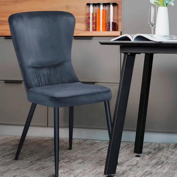 Кухонный стул Fabrik Home Mia Велюр/ Серый Черный photo 3