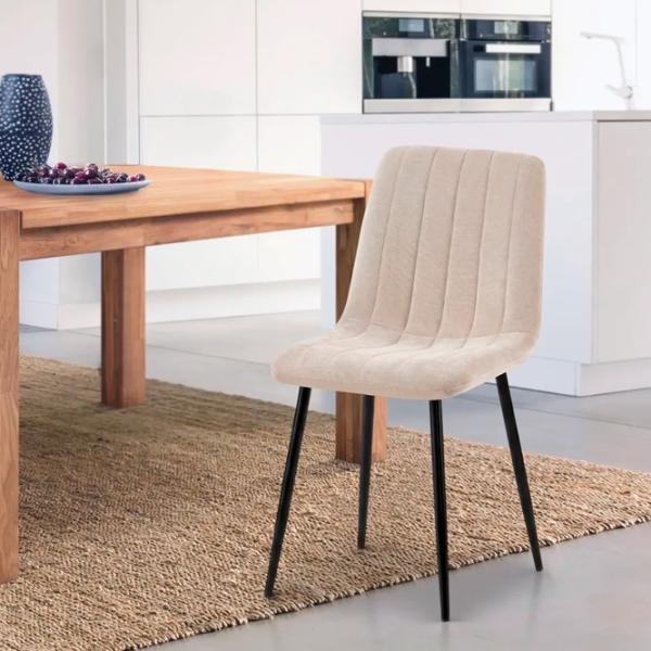 Кухонный стул Fabrik Home Jet Велюр/ Бежевый Черный photo 3