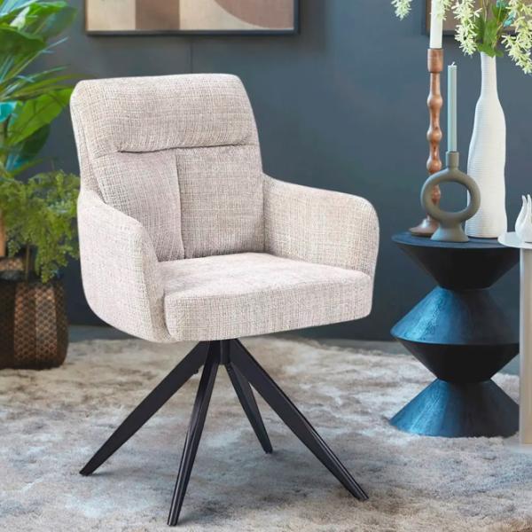 Кухонный стул Fabrik Home Leo Chenille/ Бежевый Черный photo 2