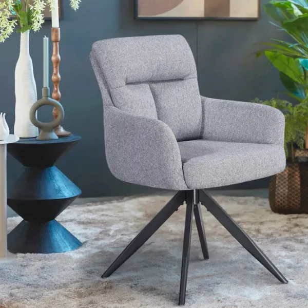 Кухонный стул Fabrik Home Leo Chenille/ Светло Серый Черный photo 2