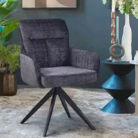 Scaun de bucătărie Fabrik Home Leo Chenille/ Dark Gray Black photo 2