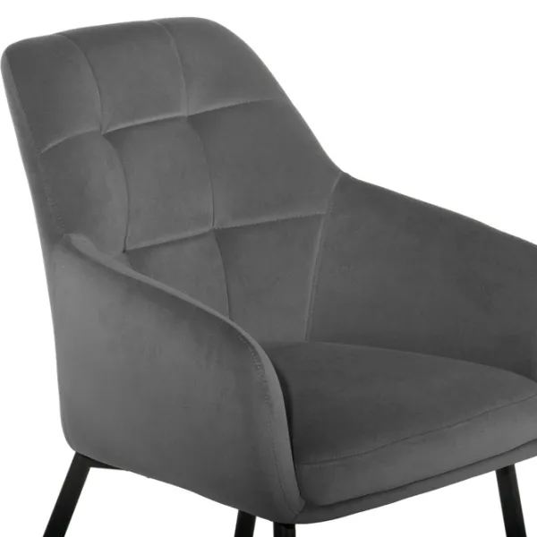 Кухонный стул Fabrik Home UGO NEW Вельвет/ Серый Черный photo 4