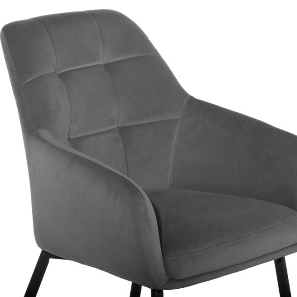 Кухонный стул Fabrik Home UGO NEW Вельвет/ Серый Черный photo 4