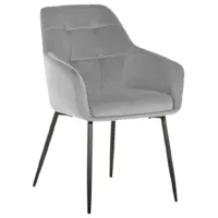 Кухонный стул Fabrik Home UGO NEW Вельвет/ Светло Серый Черный